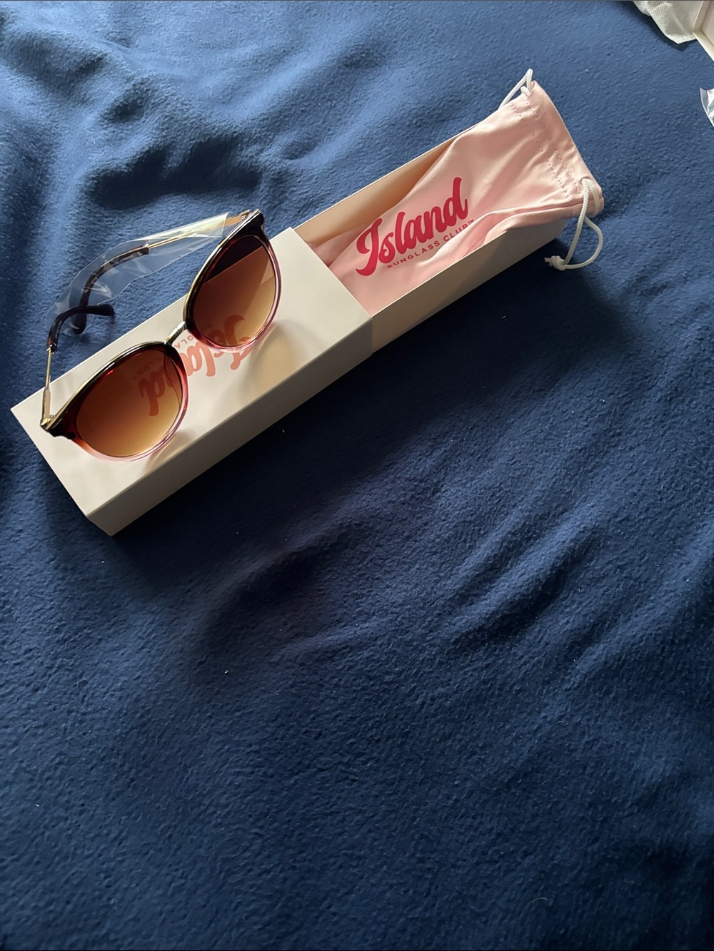 Jasmine Pink-to-Brown Gradient Cat-Eye Sunglasses with Gold Accents